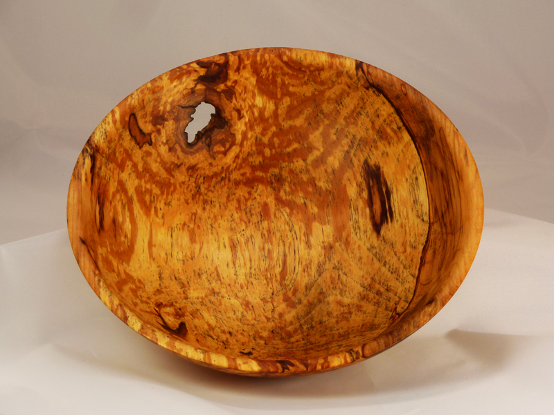 spalted yellow birch bowl